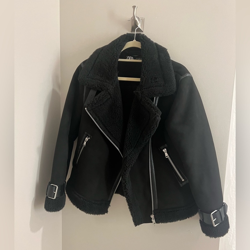 Zara Faux Fur Suede Coat